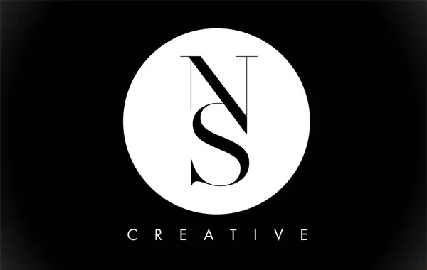 Ns Brief Design Logo mit schwarz-weißen Farben Vektor. — Stockvektor