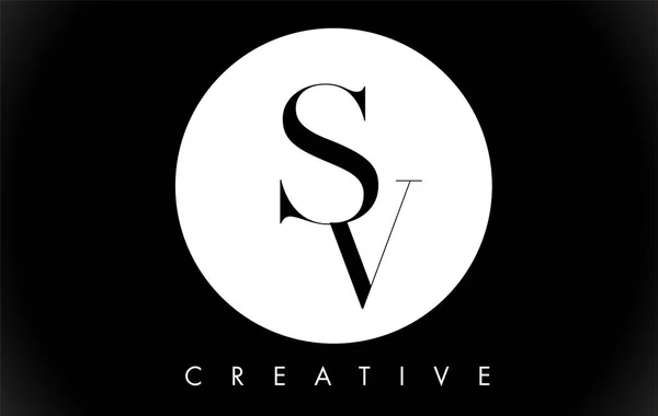 SV Carta Design Logo com preto e branco Cores Vector . — Vetor de Stock