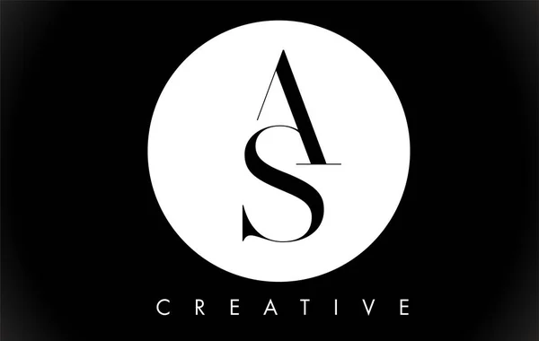 Als Buchstabendesign-Logo mit schwarzweißem Farbvektor. — Stockvektor