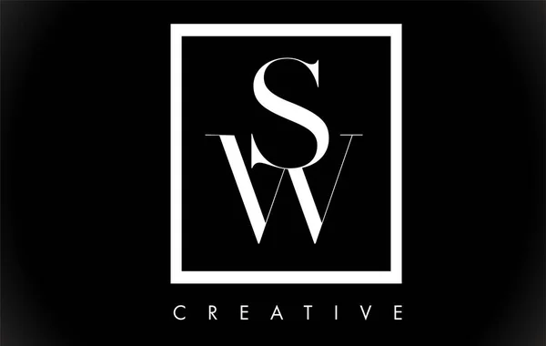 Logo de conception de lettre de SW avec le vecteur noir et blanc de couleurs . — Image vectorielle