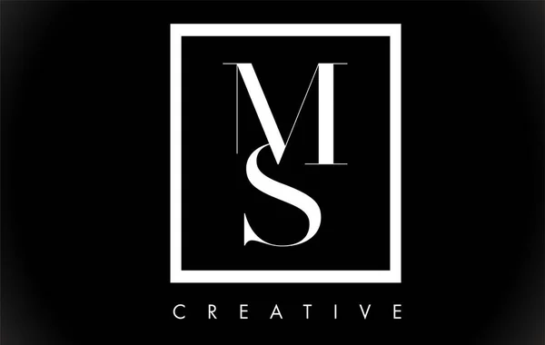 MS Carta Design Logo com preto e branco Cores Vector . —  Vetores de Stock