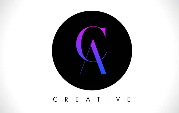 Logo CA Letter Design avec vecteur de couleurs noir et blanc . — Image vectorielle
