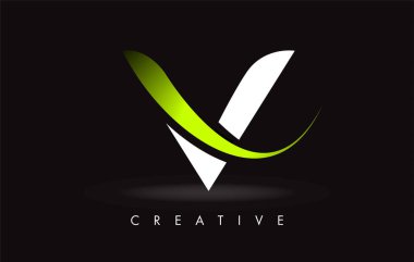 V Harfi Tasarım Logosu. Modern Swoosh ile V harfi simge logosu