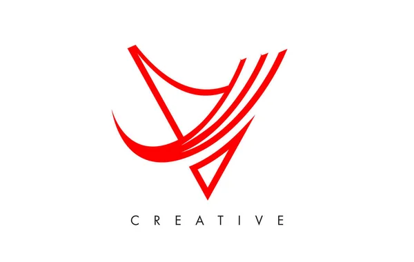 V Lettre Design Logo. Logo Icône Lettre V avec Swoosh moderne — Image vectorielle