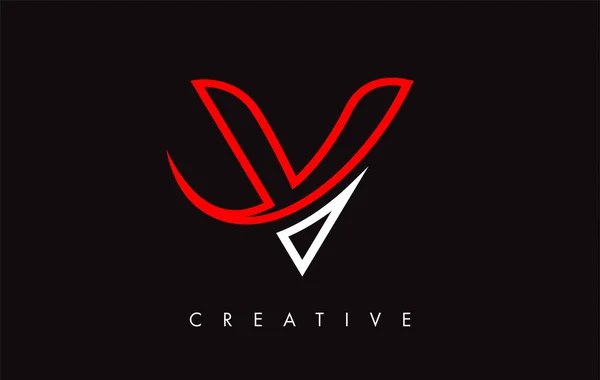 Logotipo de diseño V Carta. Letra V Icono Logo con Swoosh Moderno — Archivo Imágenes Vectoriales