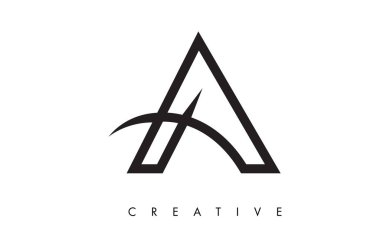 Bir Harf Tasarım Logosu. Modern Swoosh ile Mektup A Simge Logo