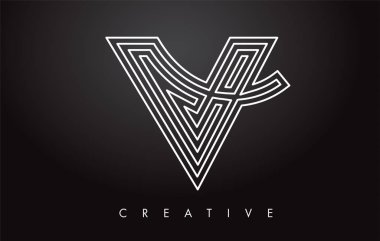 V Harfi Tasarım Logosu. Modern Swoosh ile V harfi simge logosu