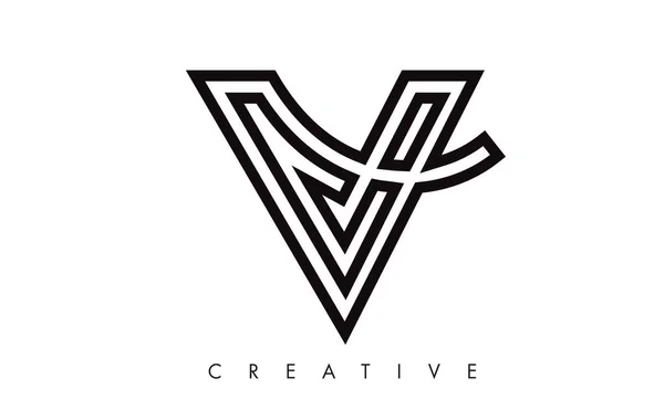 V betűtervezés logó. Levél V ikon logó modern Swoosh — Stock Vector