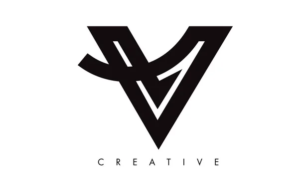 V Lettre Design Logo. Logo Icône Lettre V avec Swoosh moderne — Image vectorielle