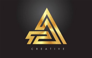 Altın Mektup Monogram Tasarım Logosu. Altın Mektup A Simge Logo Ve