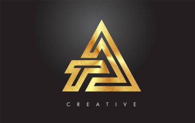 Altın Mektup Monogram Tasarım Logosu. Altın Mektup A Simge Logo Ve