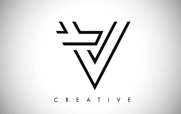 V Lettre Monogramme Design Logo. Logo Icône Lettre V avec Mo moderne — Image vectorielle