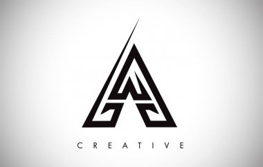 Bir Mektup Modern Trendy Tasarım Logosu. Modlu A Simge Logosu Harfi