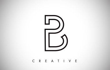 B Harfi Modern Trendy Tasarım Logosu. Modlu B Harfi Simge Logosu