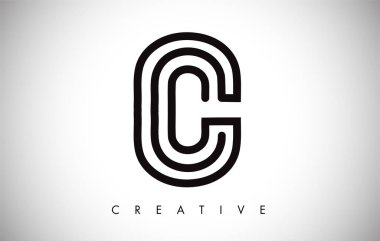 C Harfi Modern Trendy Tasarım Logosu. Modlu C Harfi Simgesi Logosu