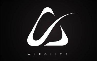 Bir swoosh Mektup Modern Trendy Tasarım Logosu. A Harfi Simge Logo wi