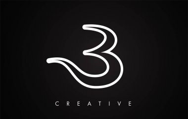 B Harfi Modern Trendy Tasarım Logosu. Modlu B Harfi Simge Logosu