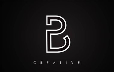 B Harfi Modern Trendy Tasarım Logosu. Modlu B Harfi Simge Logosu