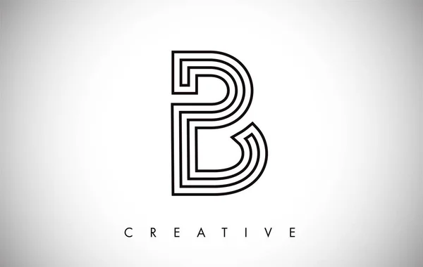 B brief moderne trendy design logo. Letter B pictogram logo met modus — Stockvector