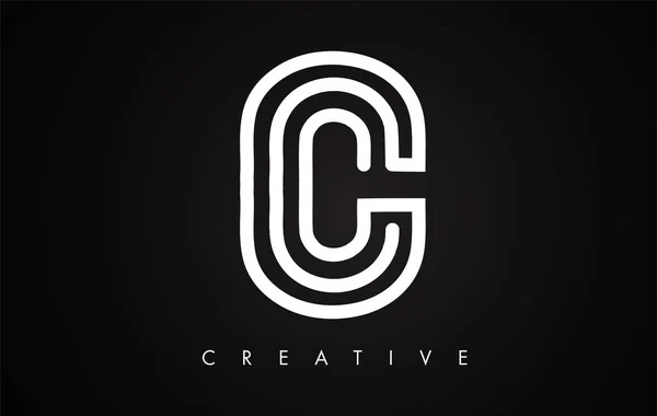 C brev modern trendig design logo typ. Bokstaven C ikon logo typ med läge — Stock vektor