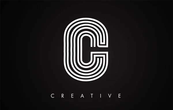 C brev modern trendig design logo typ. Bokstaven C ikon logo typ med läge — Stock vektor