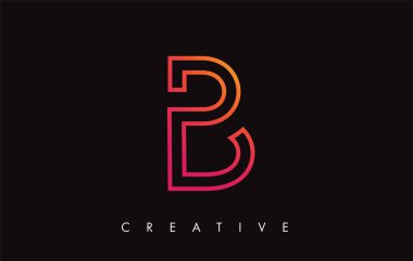 B Harfi Modern Trendy Tasarım Logosu. Modlu B Harfi Simge Logosu