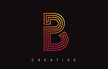 B Harfi Modern Trendy Tasarım Logosu. Modlu B Harfi Simge Logosu
