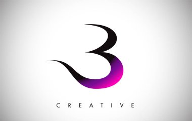 B Harfi Modern Trendy Tasarım Logosu. Modlu B Harfi Simge Logosu