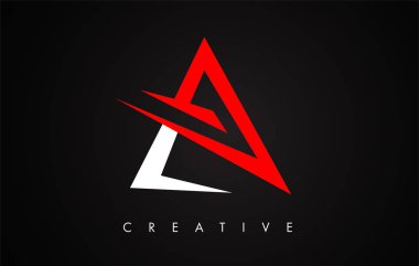 Kırmızı ve Siyah Bir Mektup Tasarım Logosu. Modlu A Simge Logosu Harfi