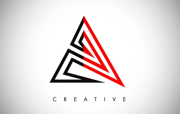 Logotipo de diseño rojo y negro. Letra A Icono Logo con Modo — Vector de stock