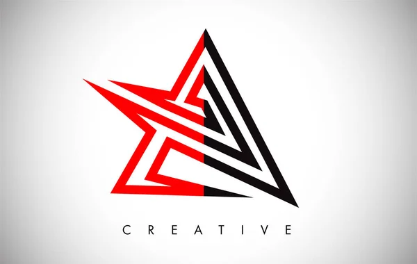 Kırmızı ve Siyah Bir Mektup Tasarım Logosu. Modlu A Simge Logosu Harfi — Stok Vektör