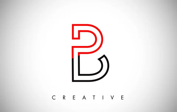 B червоний чорний лист Сучасний логотип модного дизайну. Логотип піктограми літери B — стоковий вектор