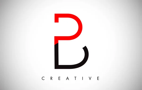 B rouge noir Lettre moderne tendance Design Logo. Logo de l'icône de la lettre B — Image vectorielle