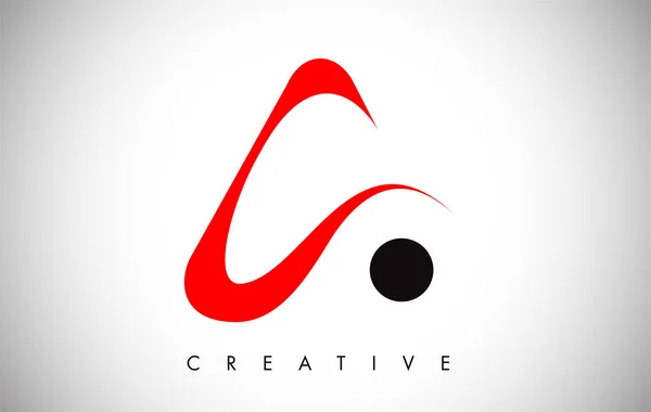 Um swoosh vermelho carta moderna moda Design Logo. Carta A Icon Log — Vetor de Stock