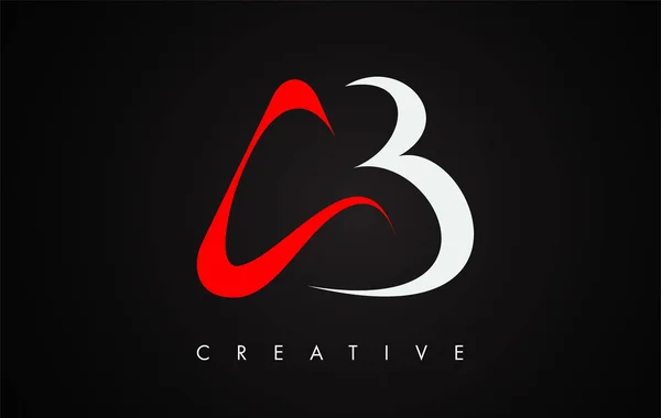 AB rouge noir swoosh Lettre moderne tendance Design Logo. Lettre AB — Image vectorielle