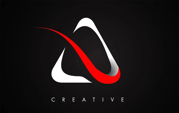 Uma carta vermelha e preta logotipo do projeto. Carta Um logotipo de ícone com modo — Vetor de Stock
