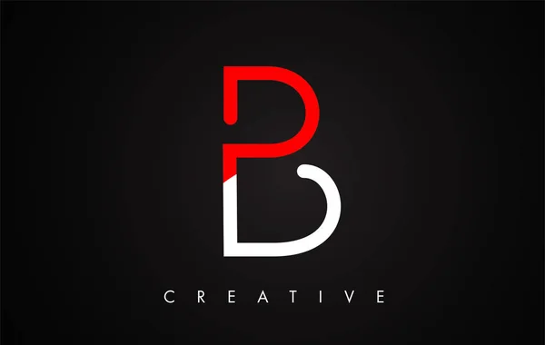 B 赤と黒文字モダントレンディなデザインロゴ。文字 B アイコン — ストックベクタ