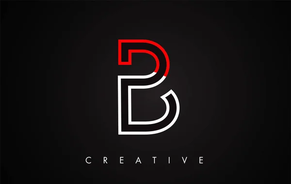 B Rouge et noir Lettre moderne tendance logo design. Lettre B Icône — Image vectorielle