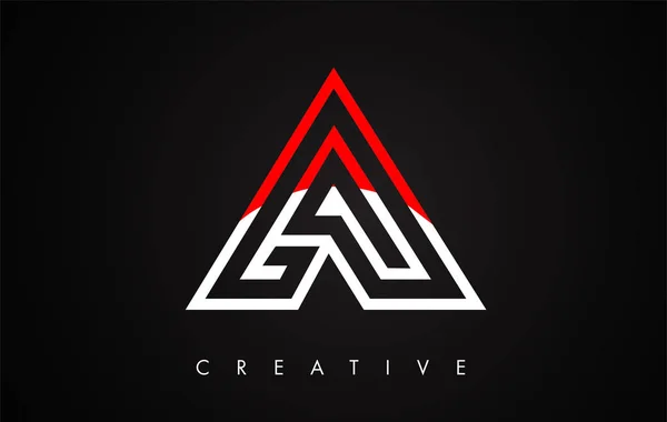 Kırmızı ve Siyah Bir Mektup Tasarım Logosu. Modlu A Simge Logosu Harfi — Stok Vektör