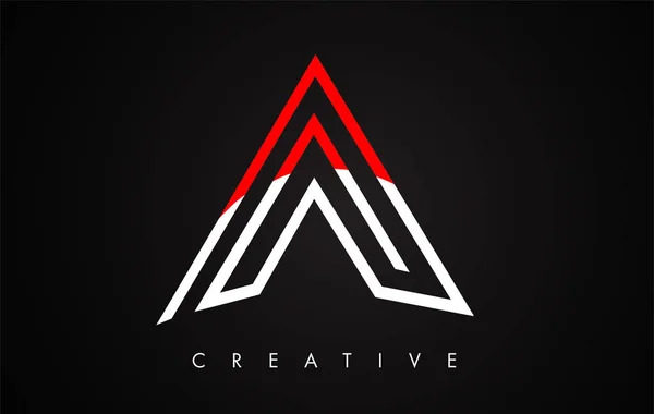 Een letter rood en zwart design logo. Letter A Icon logo met modus — Stockvector