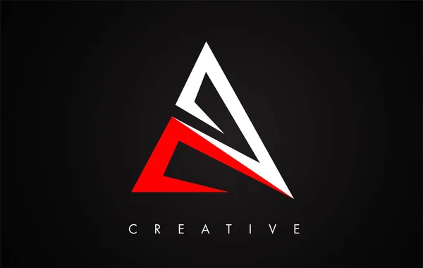 Une lettre logo design rouge et noir. Lettre A Logo icône avec mode — Image vectorielle