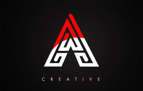 Logotipo de diseño rojo y negro. Letra A Icono Logo con Modo — Vector de stock