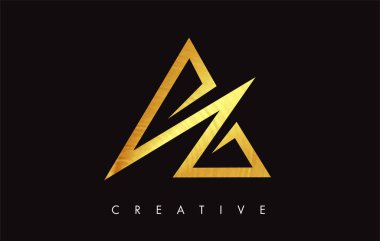 Altın Altın Mektup Modern Trendy Tasarım Logosu. Mektup A Simge Lo