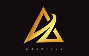 Altın Altın Mektup Modern Trendy Tasarım Logosu. Mektup A Simge Lo