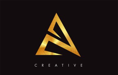 Altın Altın Mektup Modern Trendy Tasarım Logosu. Mektup A Simge Lo