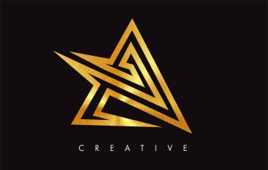 Altın Altın Mektup Modern Trendy Tasarım Logosu. Mektup A Simge Lo