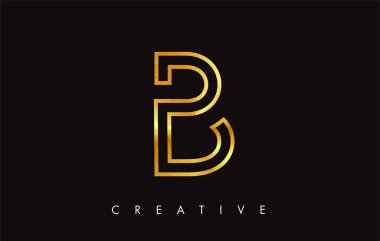 B Altın Mektup Modern Trendy Tasarım Logosu. B Harfi Simgesi Lo