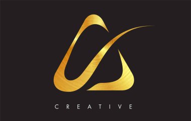 Altın Altın Mektup Modern Trendy Tasarım Logosu. Mektup A Simge Lo