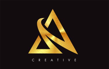 Altın Altın Mektup Modern Trendy Tasarım Logosu. Mektup A Simge Lo