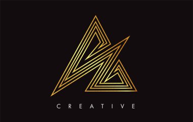 Altın Altın Mektup Modern Trendy Tasarım Logosu. Mektup A Simge Lo